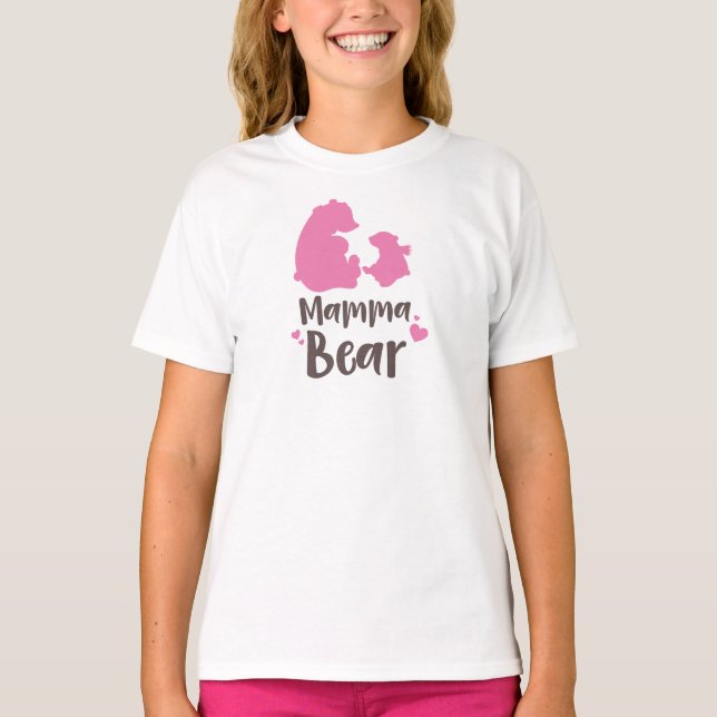 Mama Bear, Bear Cub, Cute Bear, Little Bear, Heart T-Shirt (Front)