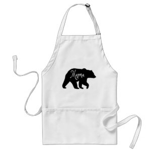 Mama Bear black and white Standard Apron