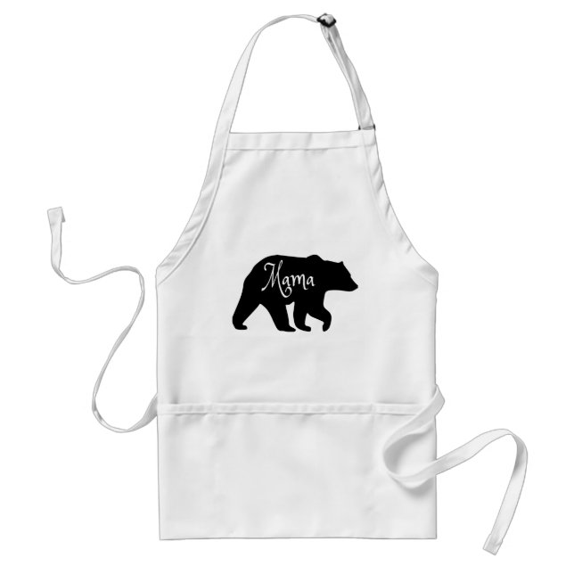 Mama Bear black and white Standard Apron (Front)