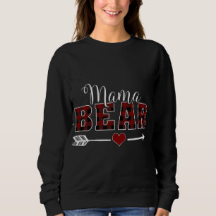 Mama Bear Buffalo Plaid Arrow Heart Mum Christmas Sweatshirt
