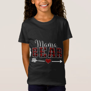 Mama Bear Buffalo Plaid Arrow Heart Mum Christmas  T-Shirt