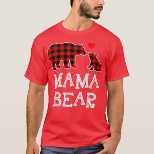 Mama Bear Buffalo Plaid Christmas Family Pajama  - T-Shirt