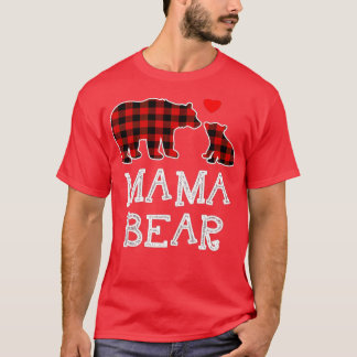 Mama Bear Buffalo Plaid Christmas Family Pajama  - T-Shirt