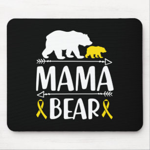 Mama Bear Childhood Cancer Awareness Mum Of A Warr Mouse Mat