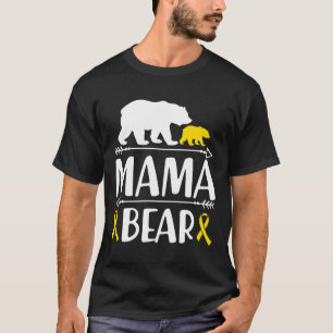 Mama Bear Childhood Cancer Awareness Mum Of A Warr T-Shirt