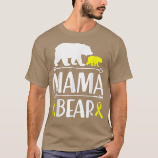 Mama Bear Childhood Cancer Awareness Mum Of A Warr T-Shirt