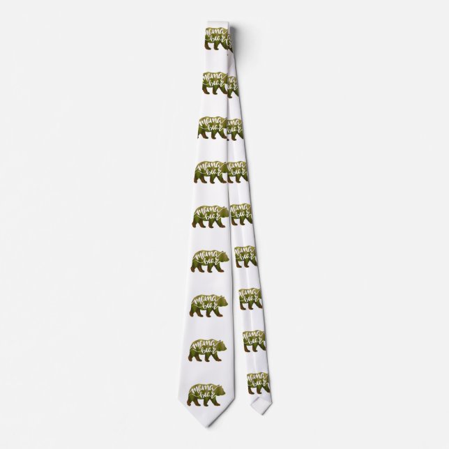Mama  bear  - Choose background color Tie (Front)