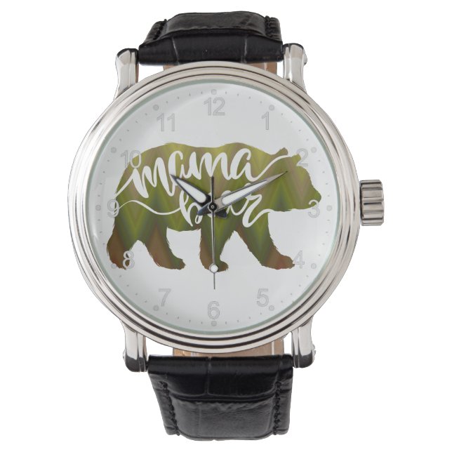 Mama  bear  - Choose background colour Watch (Front)
