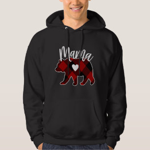 Mama Bear Christmas Buffalo Plaid Decoration Hoodie