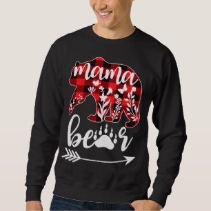 Mama Bear Christmas Pajama Buffalo Red Plaid Mama  Sweatshirt