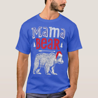 Mama Bear Christmas Santa  Family Matching Pajamas T-Shirt