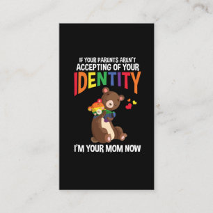 Mama Bear Cuddle Relationship Rainbow Colour Business Card