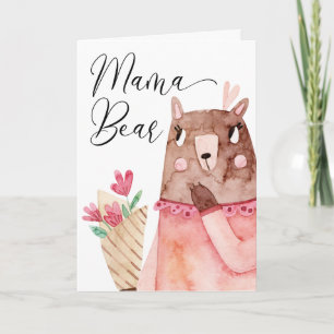 Mama Bear Cute Folded Greeting Card
