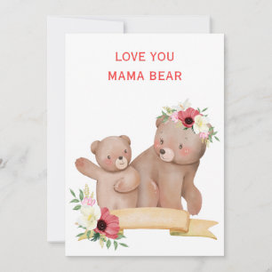 Mama bear cute mothers day card adorable Mama