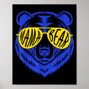 Mama bear down syndrome mum son daughter yellow poster