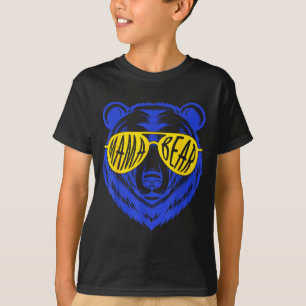 Mama bear down syndrome mum son daughter yellow T-Shirt
