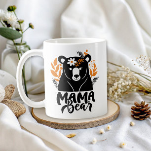 Mama Bear Elegant Flowers Mum Coffee Mug