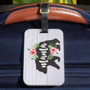 Mama Bear Elegant Rustic Floral Flowers Mum Luggage Tag