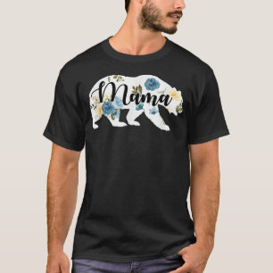 Mama Bear Floral Flower Matching Family Cute Mothe T-Shirt