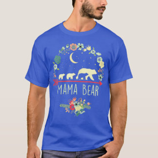 Mama Bear, Floral Mother  T-Shirt