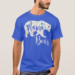 Mama Bear Floral Pattern Fun Mum Mother Gift Premi T-Shirt
