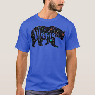 Mama Bear Floral Pattern Fun Mum Mother Gift Premi T-Shirt