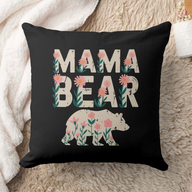 Mama Bear – Floral Strength and Love Cushion (Blanket)