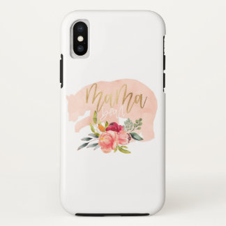 Mama bear floral watercolor iPhone x case