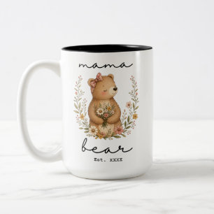 Mama Bear for Mom Mother’s Day Birthday Two-Tone Coffee Mug