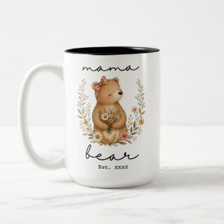 Mama Bear for Mum Mother’s Day Birthday Two-Tone Coffee Mug