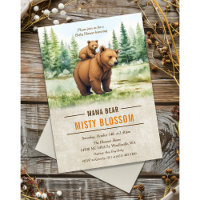 Mama Bear Forest Baby Shower Invitation