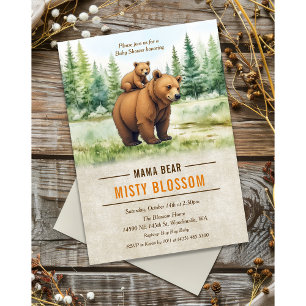 Mama Bear Forest Baby Shower Invitation