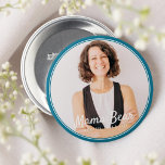 Mama Bear Framed Modern Simple Photo 7.5 Cm Round Badge<br><div class="desc">This simple and classic design is composed of serif typography and add a custom photo. "Mama Bear" written in script with a background of the photo of your mum,  mother,  mum etc.</div>