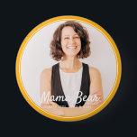 Mama Bear Framed Modern Simple Photo 7.5 Cm Round Badge<br><div class="desc">This simple and classic design is composed of serif typography and add a custom photo. "Mama Bear" written in script with a background of the photo of your mum,  mother,  mum etc.</div>