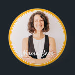 Mama Bear Framed Modern Simple Photo 7.5 Cm Round Badge<br><div class="desc">This simple and classic design is composed of serif typography and add a custom photo. "Mama Bear" written in script with a background of the photo of your mum,  mother,  mum etc.</div>