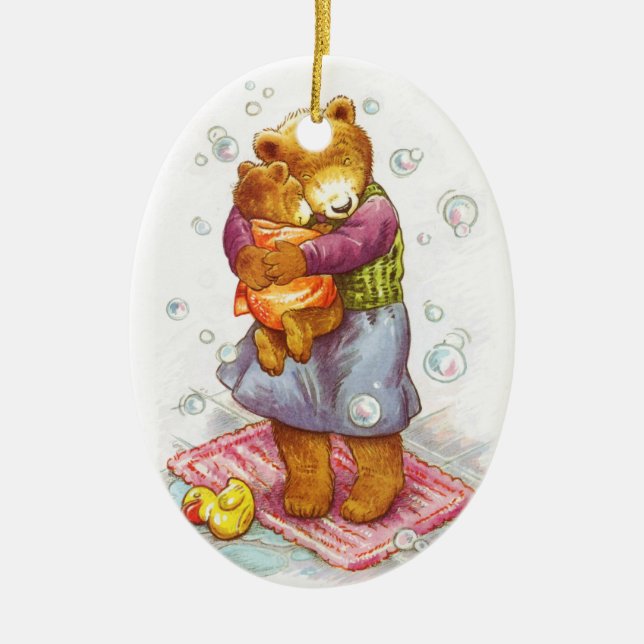 Mama Bear Hug Ceramic Tree Decoration (Front)