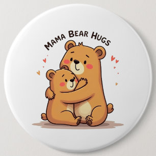 Mama Bear Hugs 6 Cm Round Badge