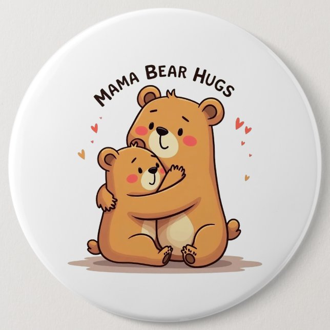 Mama Bear Hugs 6 Cm Round Badge (Front)
