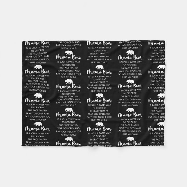 Mama Bear Is Such A Sweet Way  Fleece Blanket (Front (Horizontal))