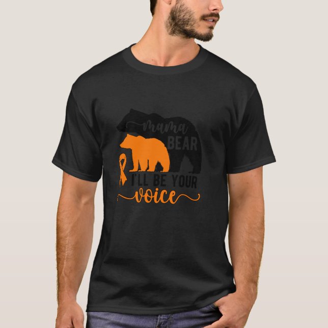 Mama Bear Leukaemia Mum Of A Leukaemia Warrior Mum T-Shirt (Front)