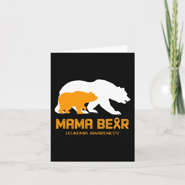 Mama Bear LEUKEMIA Awareness  For Women Men   Card (Front)