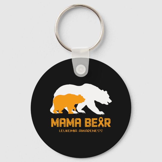 Mama Bear LEUKEMIA Awareness  For Women Men   Key Ring (Front)