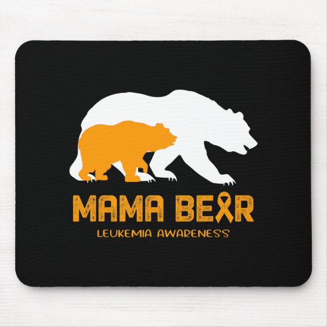 Mama Bear LEUKEMIA Awareness  For Women Men   Mouse Mat (Front)