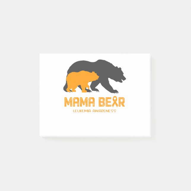 Mama Bear Leukemia Awareness Post-it Notes (Front)
