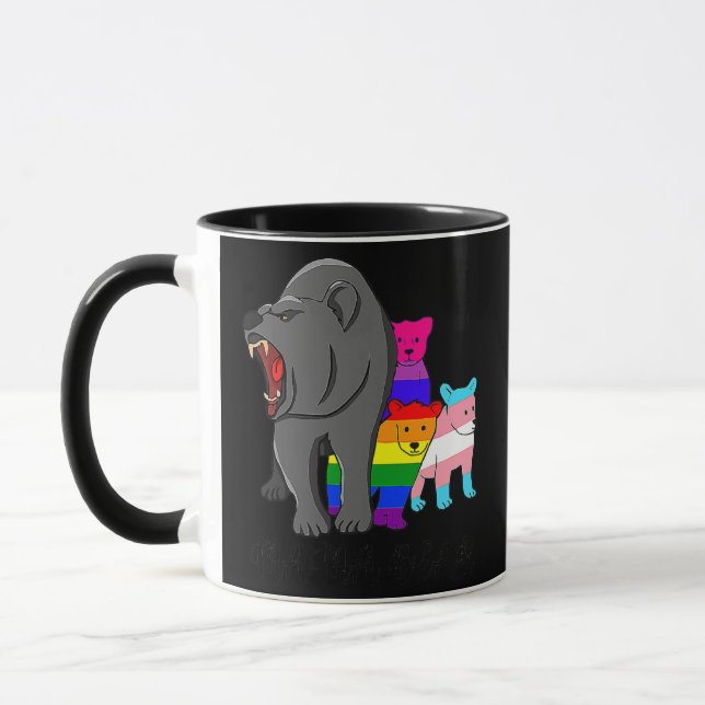 Mama Bear LGBT Gay Trans Pride Support LGBTQ Mug (Left)