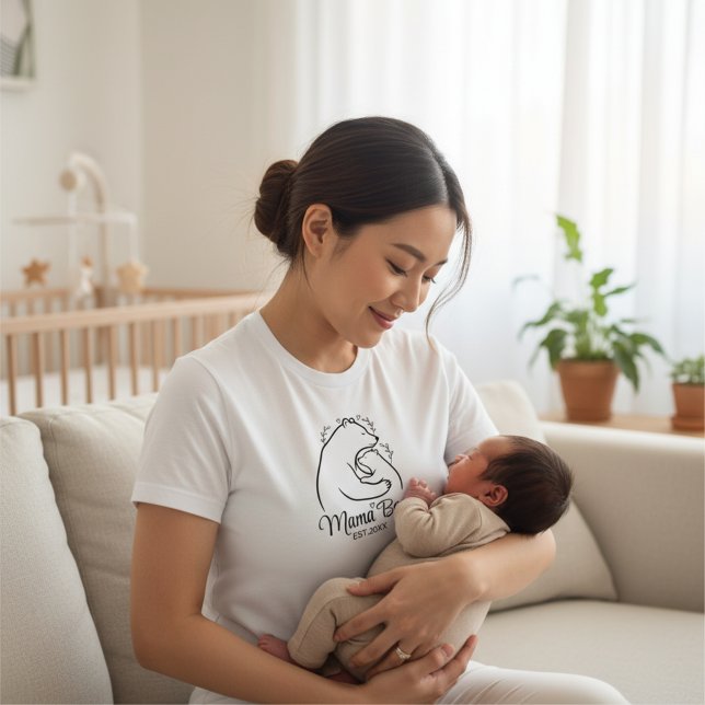 Mama Bear Line Art White Shirt Design (Creator Uploaded)