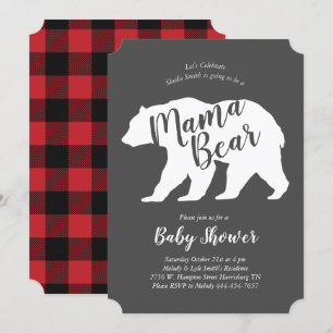 Mama Bear Lodge Baby Shower Gender Neutral Invitation
