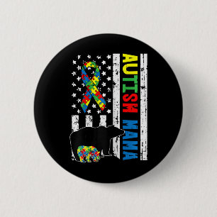 Mama Bear Matching Family Autism Awareness Gifts F 6 Cm Round Badge