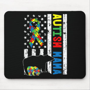 Mama Bear Matching Family Autism Awareness Gifts F Mouse Mat