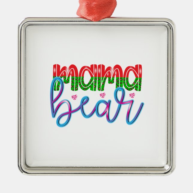 Mama Bear Metal Tree Decoration (Front)